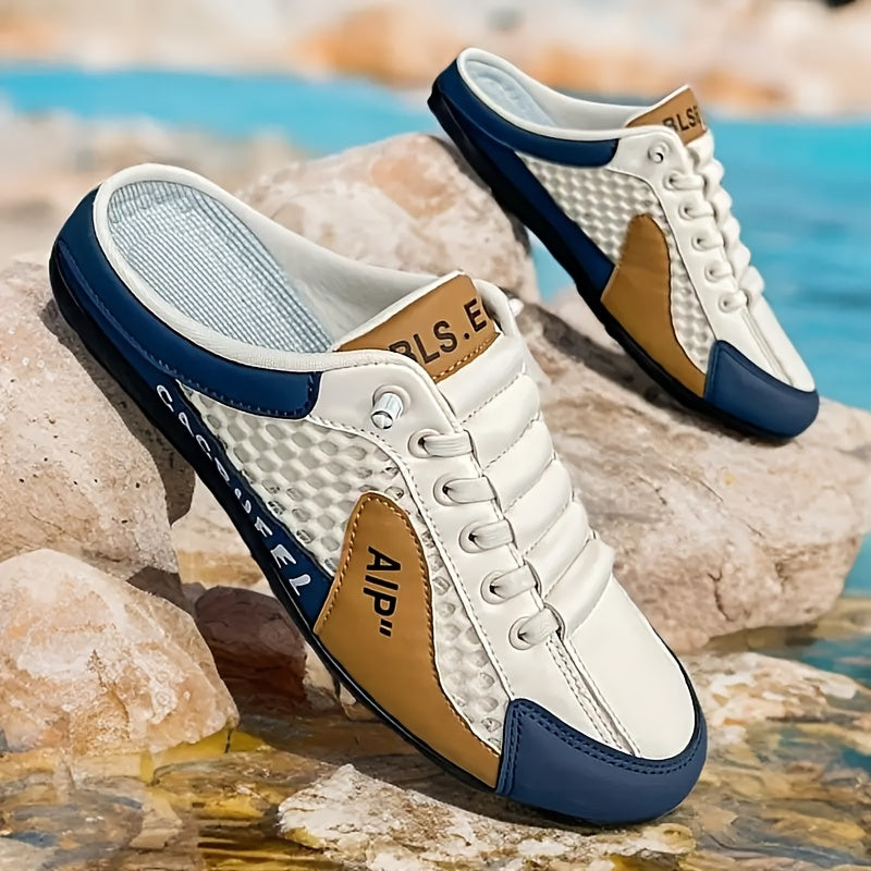 Tênis masculino casual Zhenyuezu Slip-On - Cabedal em PU respirável