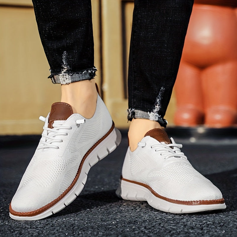 Calçados masculinos, calçados de caminhada respiráveis de malha da moda, calçados casuais antiderrapantes da moda, calçados masculinos