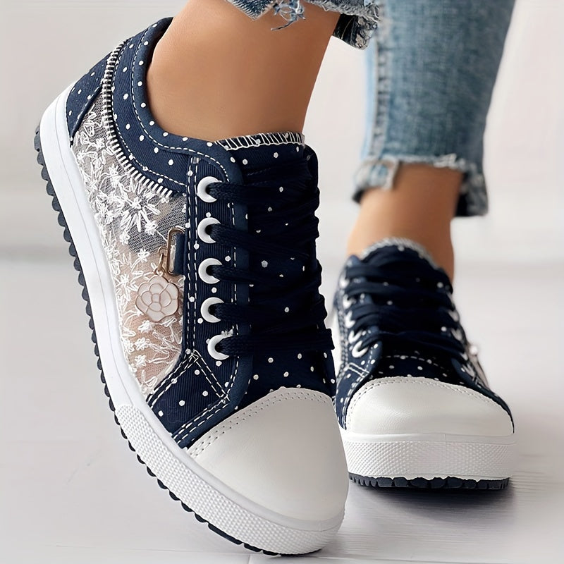 Tênis casual feminino CHICME com estampa floral e capa sintética