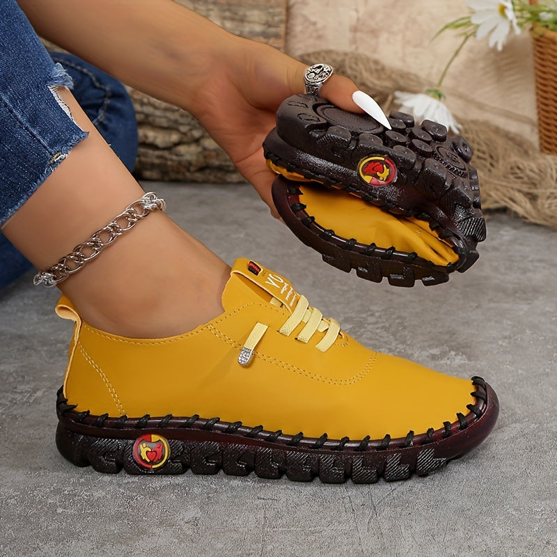 Tênis feminino casual de cor sólida, calçado leve e macio para caminhada, cano baixo e confortável para o dia a dia (tamanho grande)