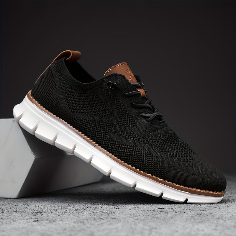 Calçados masculinos, calçados de caminhada respiráveis de malha da moda, calçados casuais antiderrapantes da moda, calçados masculinos