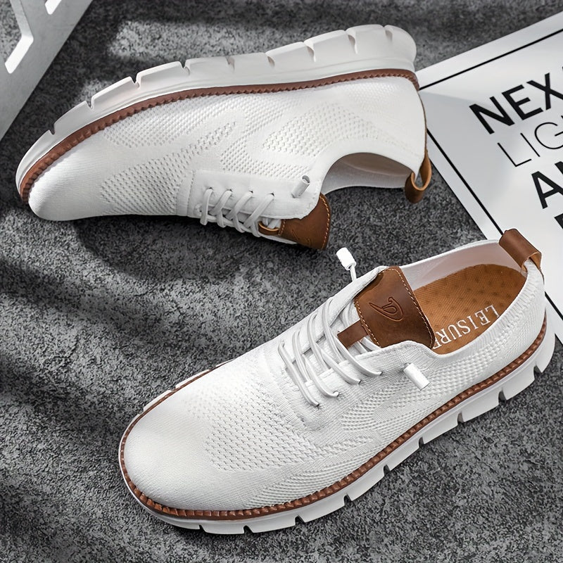 Calçados masculinos, calçados de caminhada respiráveis de malha da moda, calçados casuais antiderrapantes da moda, calçados masculinos