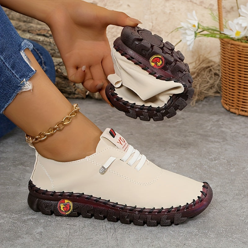 Tênis feminino casual de cor sólida, calçado leve e macio para caminhada, cano baixo e confortável para o dia a dia (tamanho grande)