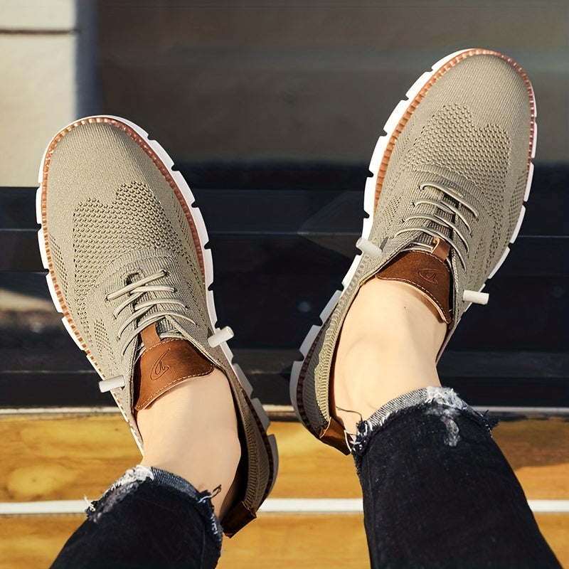Calçados masculinos, calçados de caminhada respiráveis de malha da moda, calçados casuais antiderrapantes da moda, calçados masculinos