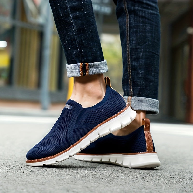 Calçados masculinos, calçados de caminhada respiráveis de malha da moda, calçados casuais antiderrapantes da moda, calçados masculinos