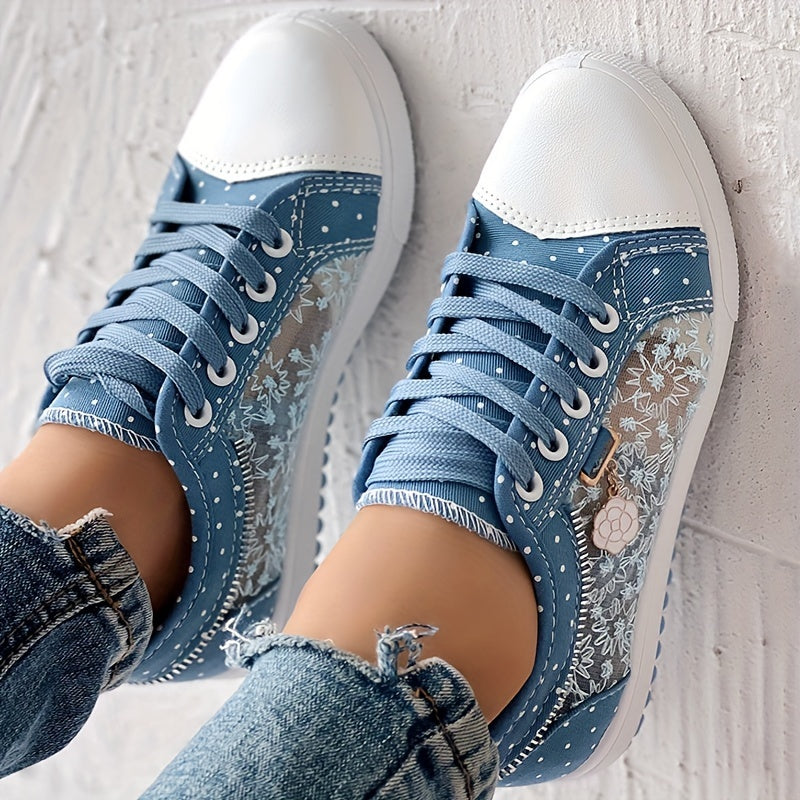 Tênis casual feminino CHICME com estampa floral e capa sintética