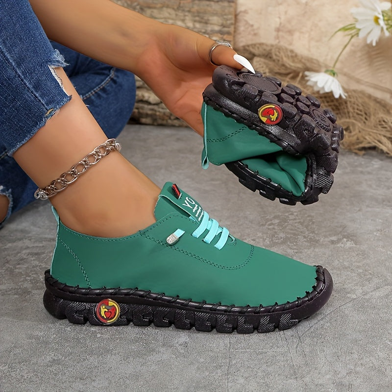 Tênis feminino casual de cor sólida, calçado leve e macio para caminhada, cano baixo e confortável para o dia a dia (tamanho grande)