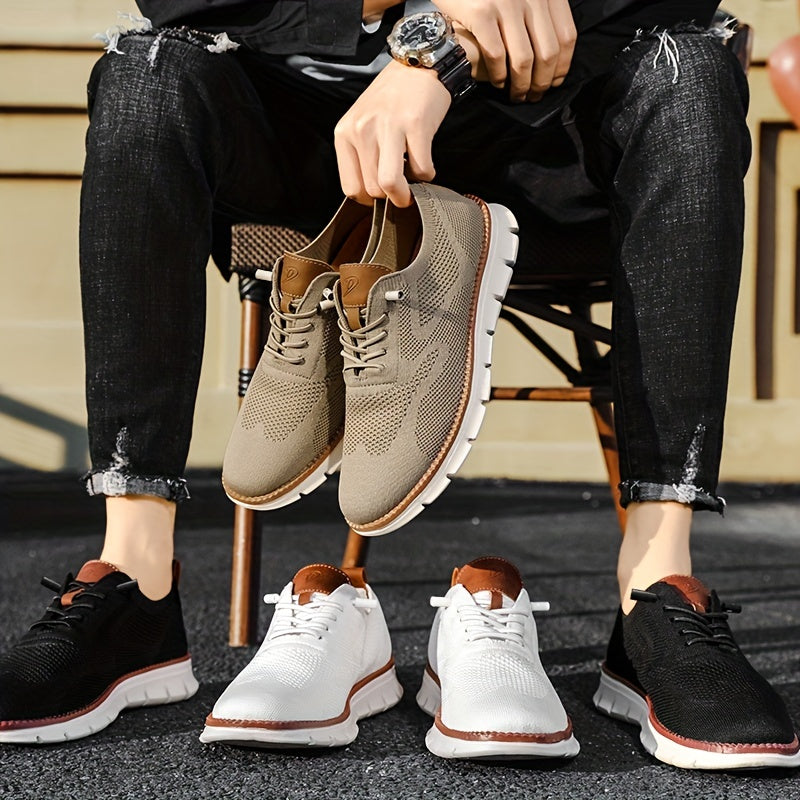 Calçados masculinos, calçados de caminhada respiráveis de malha da moda, calçados casuais antiderrapantes da moda, calçados masculinos