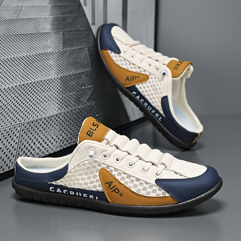 Tênis masculino casual Zhenyuezu Slip-On - Cabedal em PU respirável