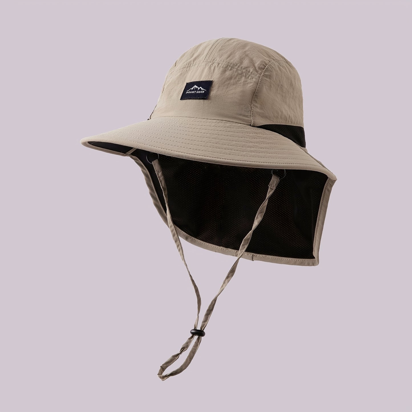 Chapéu de sol de poliéster com aba larga e aba de pescoço, tecido 100% poliéster não elástico, lavável à mão, adequado para pesca, caminhadas e esportes ao ar livre - Estilo urbano, acessórios de acampamento