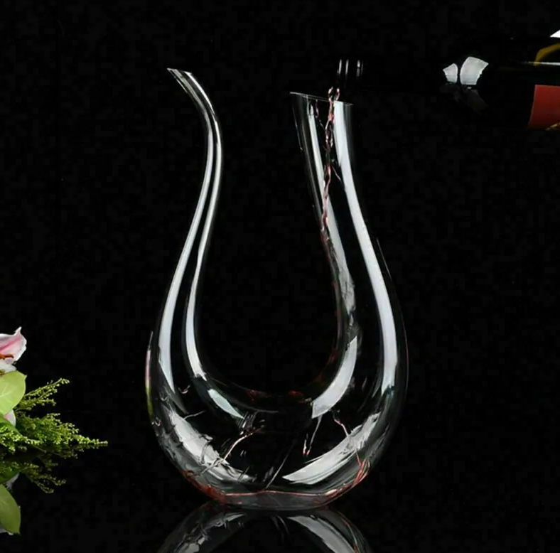 Decantador de vinho em forma de U de cristal de 1500 ml