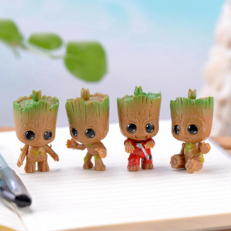 4 peças/conjunto Marvel Guardiões da Galáxia, Pequeno Groot 5cm