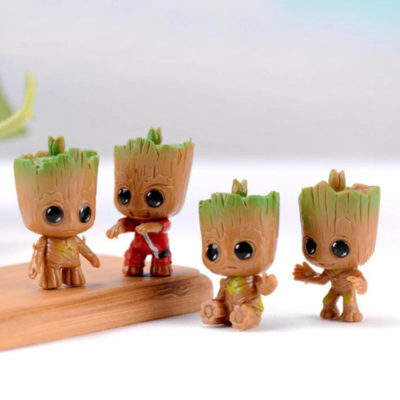4 peças/conjunto Marvel Guardiões da Galáxia, Pequeno Groot 5cm