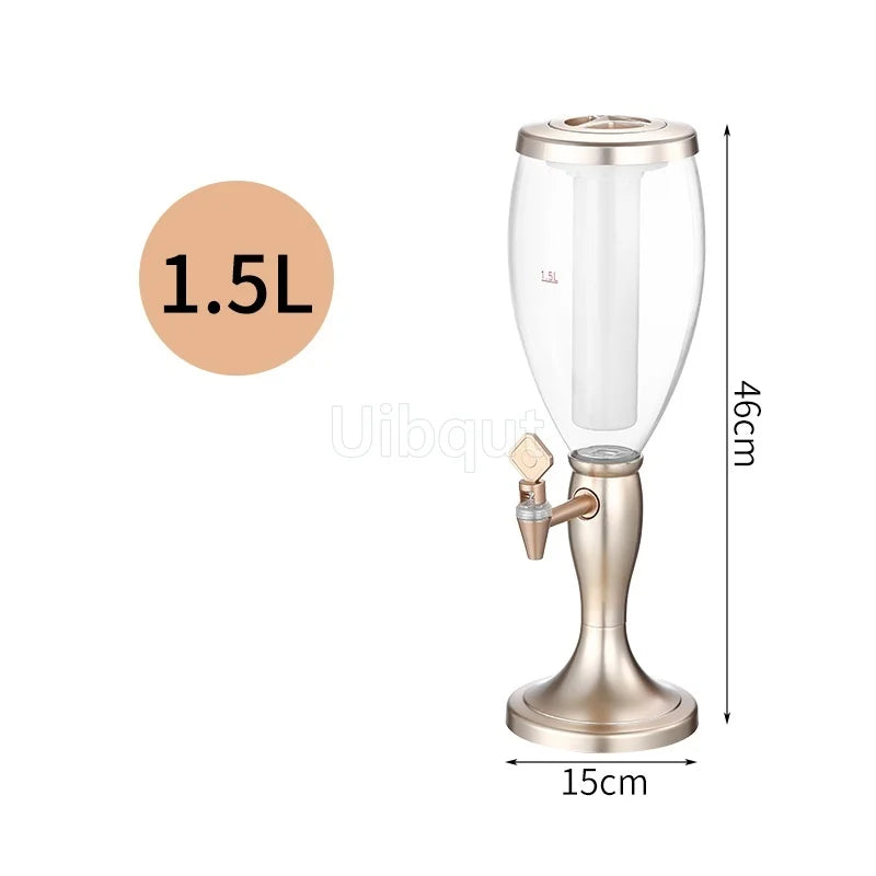 Canhão de vinho de cabeça dupla 1,5L 3L canhão de cerveja de pressão comercial máquina de cerveja luminosa torre de vinho bar ktv barril de cerveja de pressão 5L