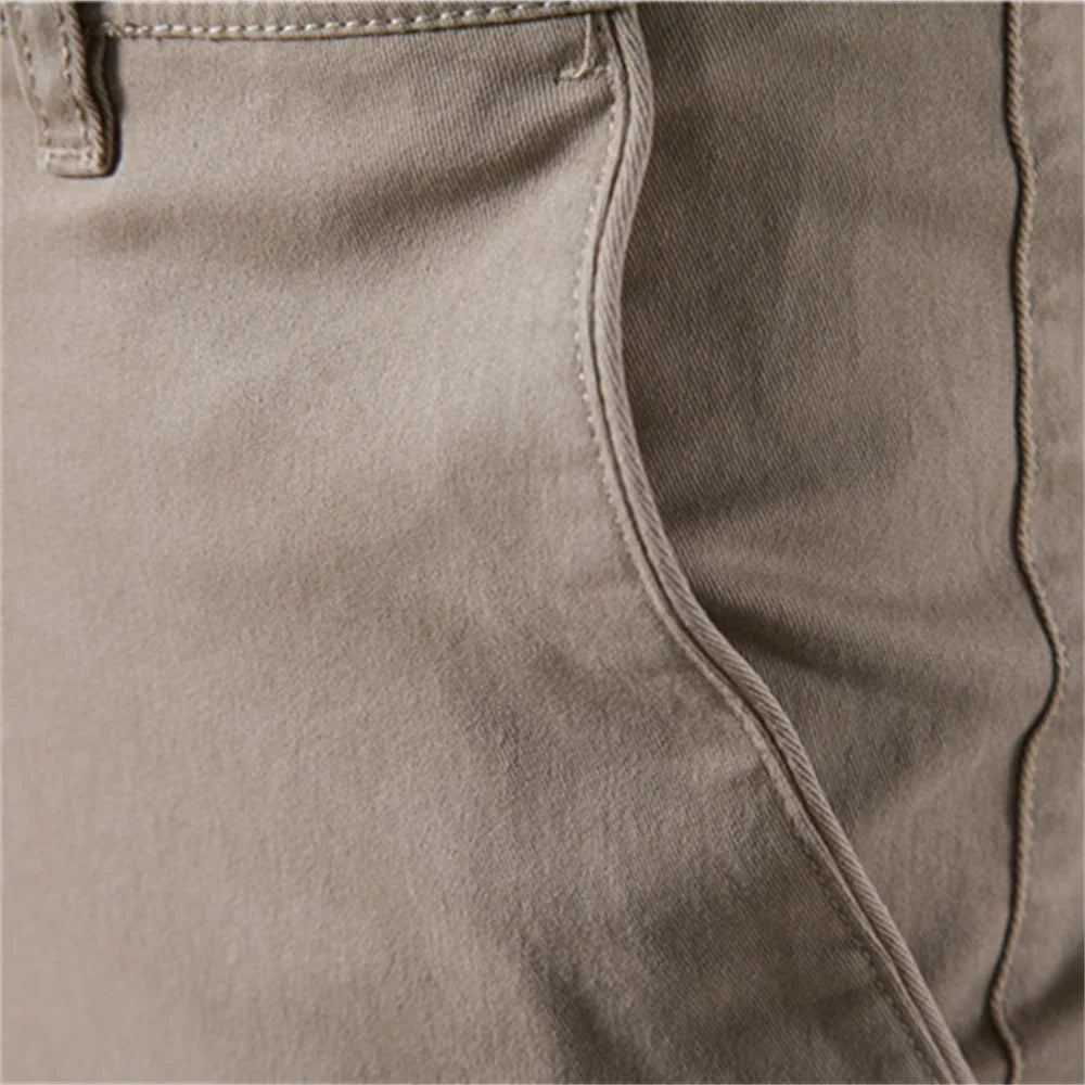 Calças masculinas casuais de algodão AIOPESON, cor sólida, slim fit, novas calças masculinas, primavera outono, calças clássicas de negócios de alta qualidade para homens