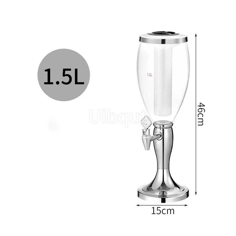Canhão de vinho de cabeça dupla 1,5L 3L canhão de cerveja de pressão comercial máquina de cerveja luminosa torre de vinho bar ktv barril de cerveja de pressão 5L