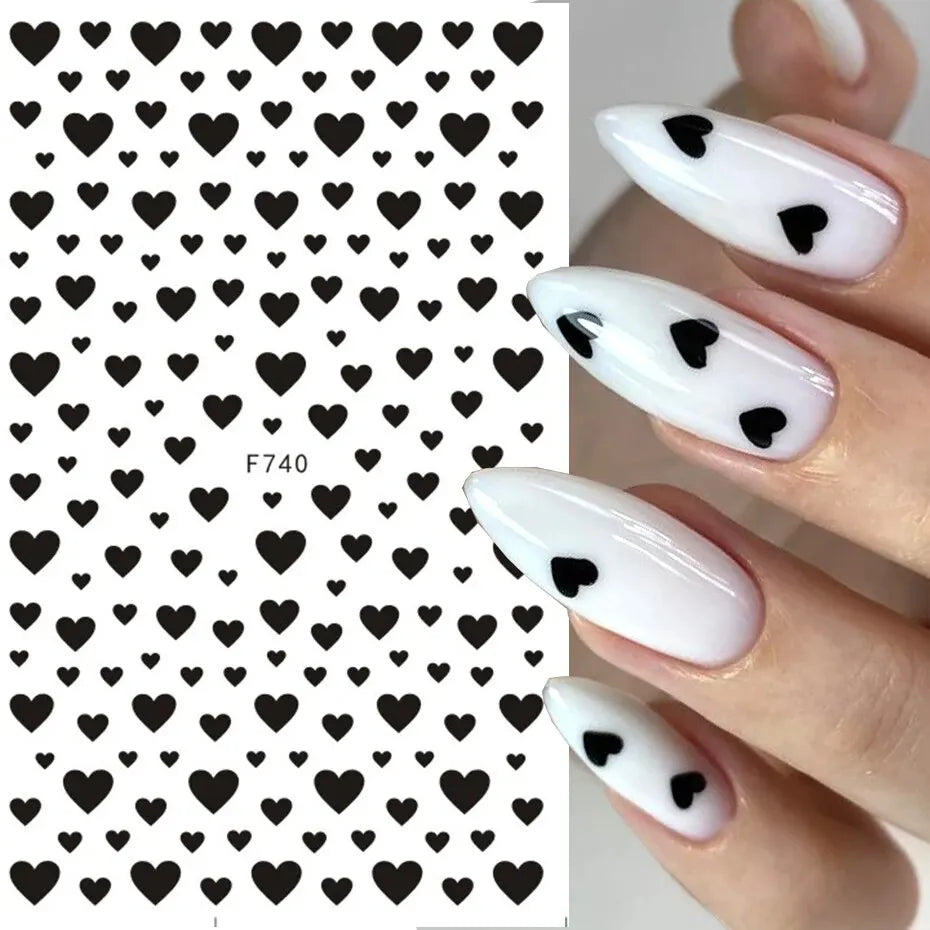 6PCS 3D Dia dos Namorados Nail Art Adesivo