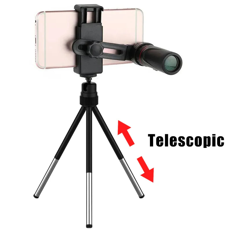 Telescópio monocular HD 2000x24, mini telescópio portátil com zoom para áreas externas, telescópio para viagem, caminhada, acampamento, observação de pássaros