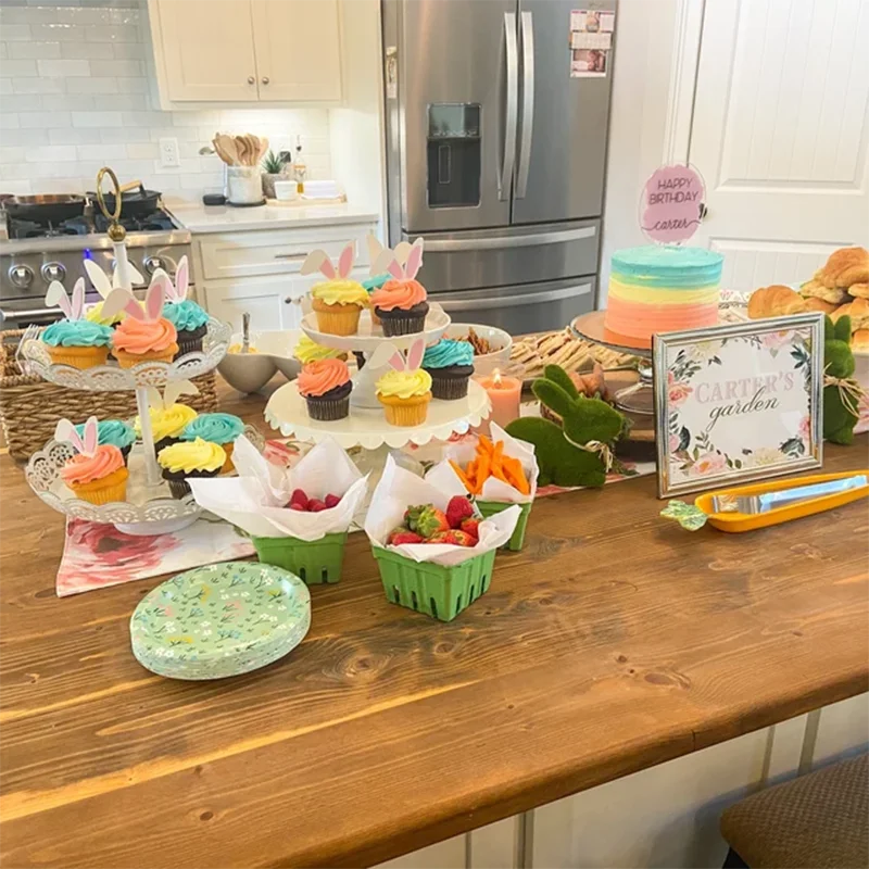 Lindos toppers de cupcake com orelhas de coelho da Páscoa, decoração
