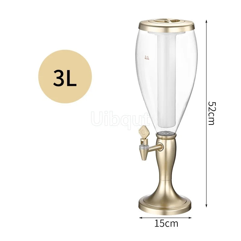Canhão de vinho de cabeça dupla 1,5L 3L canhão de cerveja de pressão comercial máquina de cerveja luminosa torre de vinho bar ktv barril de cerveja de pressão 5L