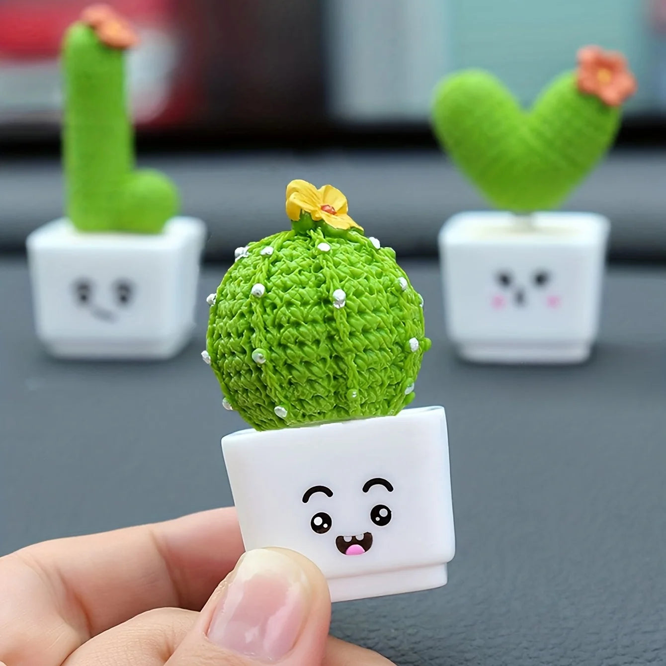 1 conjunto de 4 cactos suculento de resina, Mini plantas, decoração