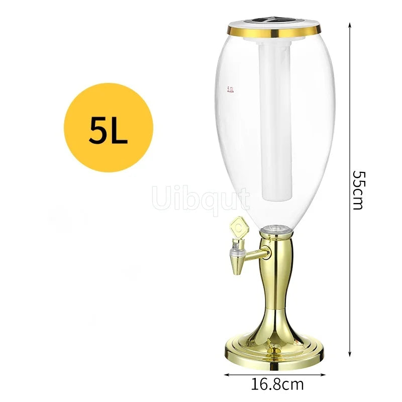 Canhão de vinho de cabeça dupla 1,5L 3L canhão de cerveja de pressão comercial máquina de cerveja luminosa torre de vinho bar ktv barril de cerveja de pressão 5L