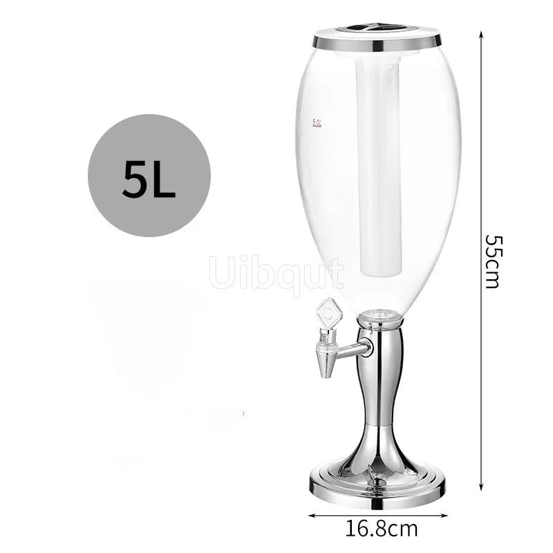 Canhão de vinho de cabeça dupla 1,5L 3L canhão de cerveja de pressão comercial máquina de cerveja luminosa torre de vinho bar ktv barril de cerveja de pressão 5L