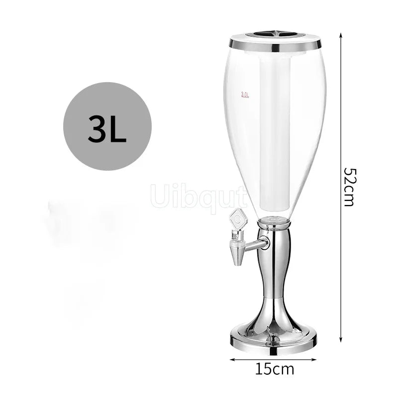 Canhão de vinho de cabeça dupla 1,5L 3L canhão de cerveja de pressão comercial máquina de cerveja luminosa torre de vinho bar ktv barril de cerveja de pressão 5L