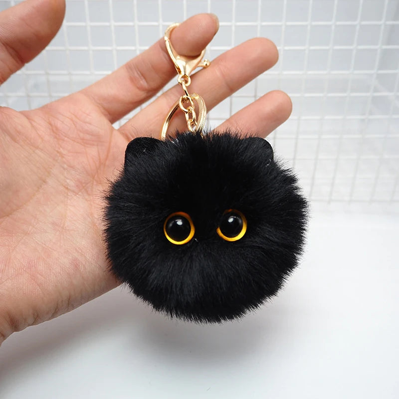 Chaveiro de pelúcia fofo de gato