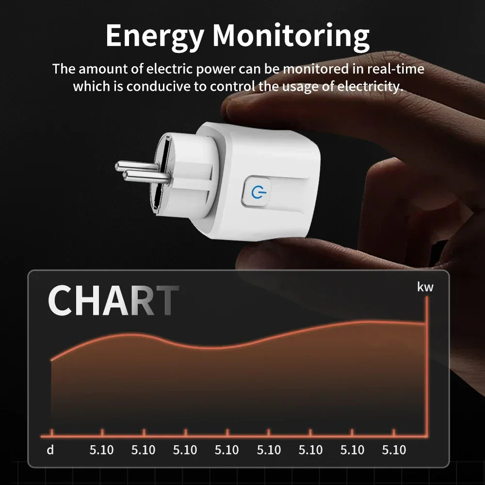 Tomada Inteligente com Monitoramento de Energia Função de Temporização Funciona com Alexa GoogleHome