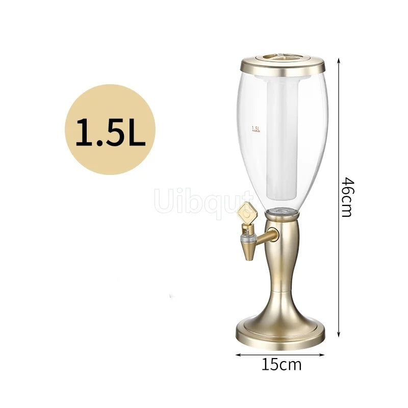 Canhão de vinho de cabeça dupla 1,5L 3L canhão de cerveja de pressão comercial máquina de cerveja luminosa torre de vinho bar ktv barril de cerveja de pressão 5L