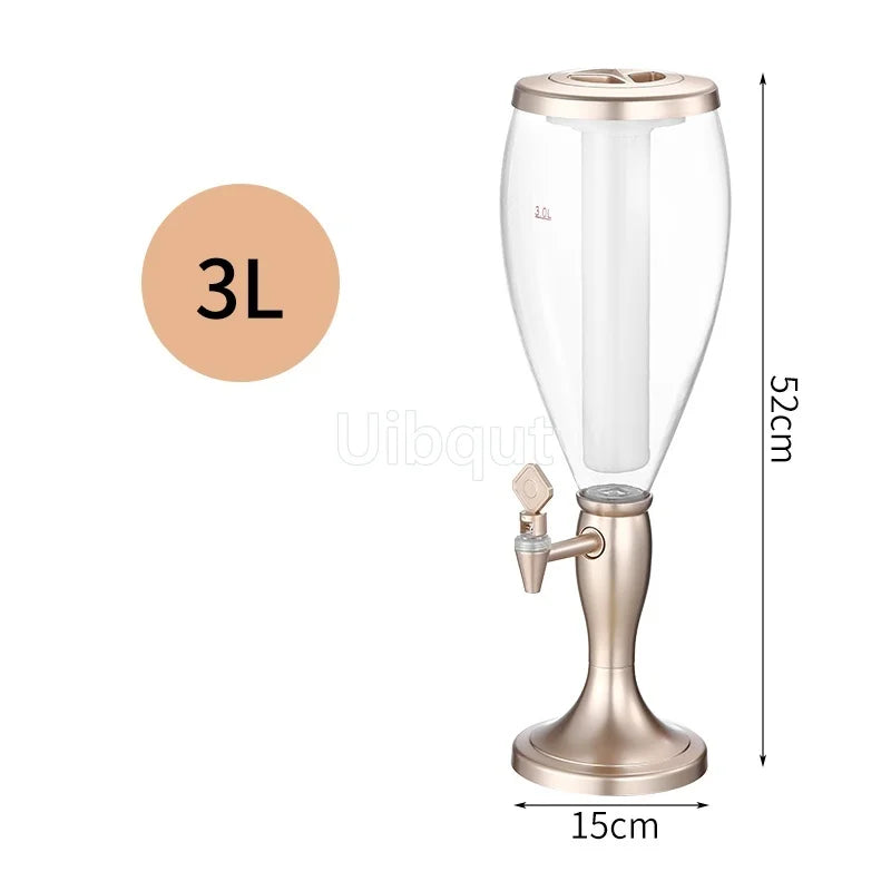 Canhão de vinho de cabeça dupla 1,5L 3L canhão de cerveja de pressão comercial máquina de cerveja luminosa torre de vinho bar ktv barril de cerveja de pressão 5L