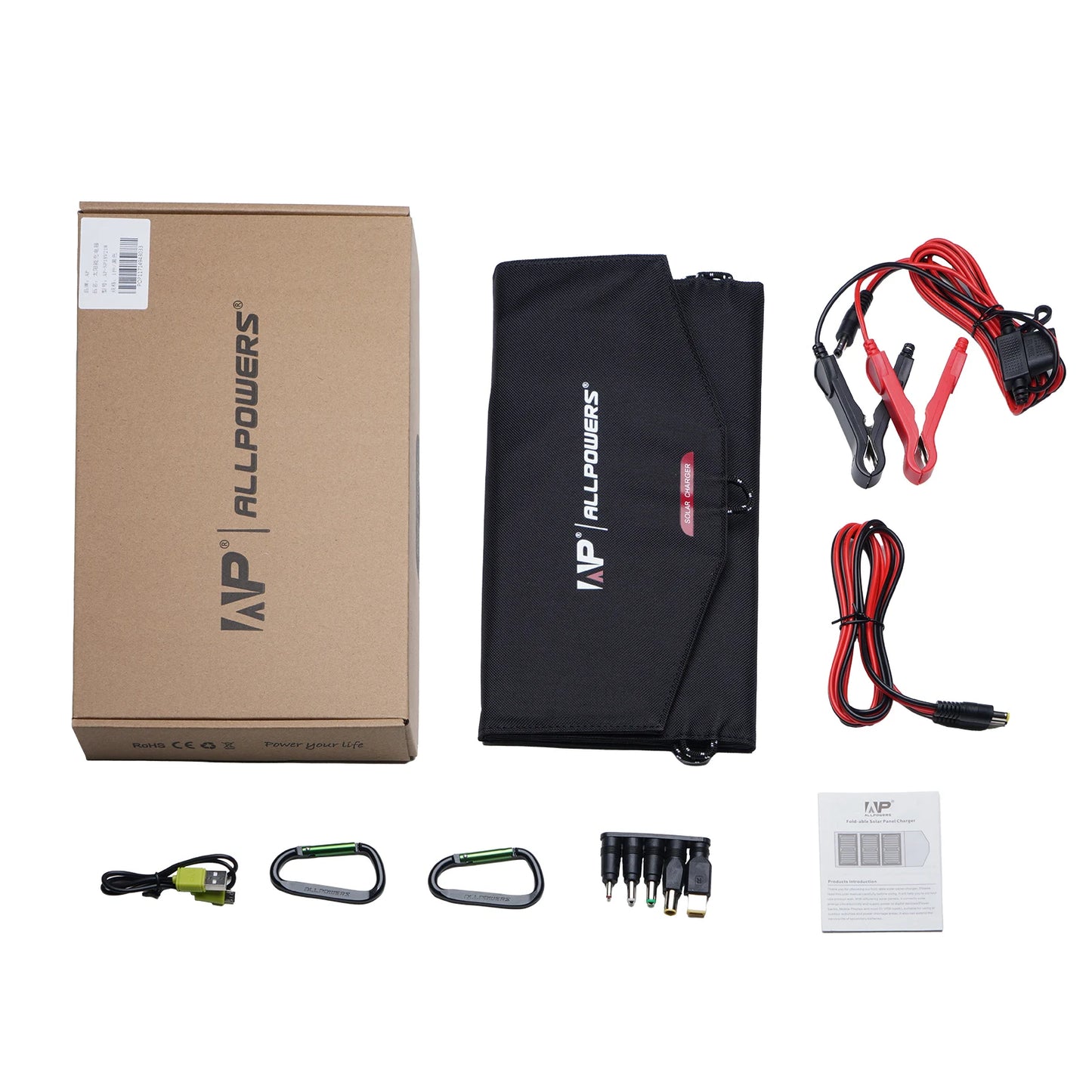 Carregador solar ALLPOWERS 5V / 18V Painel solar dobrável com porta USB, 21W de reserva doméstica / energia de emergência externa para todos os telefones
