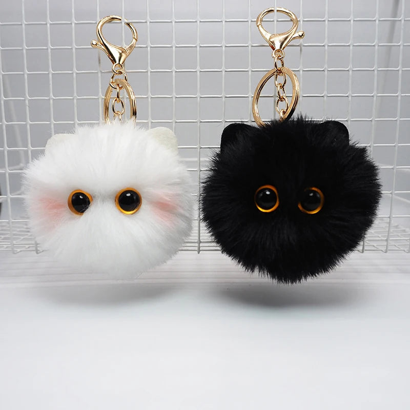 Chaveiro de pelúcia fofo de gato