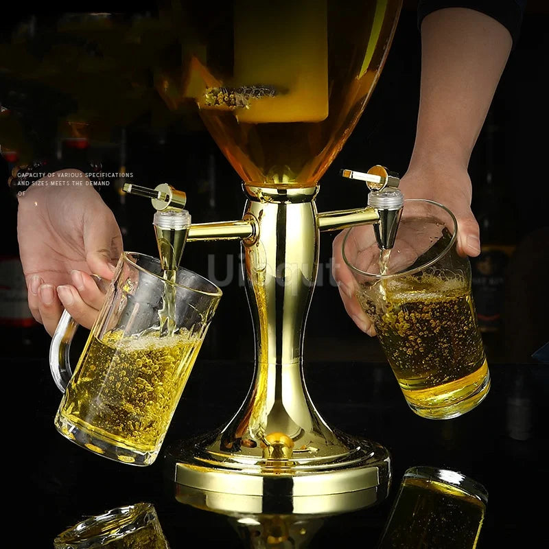 Canhão de vinho de cabeça dupla 1,5L 3L canhão de cerveja de pressão comercial máquina de cerveja luminosa torre de vinho bar ktv barril de cerveja de pressão 5L