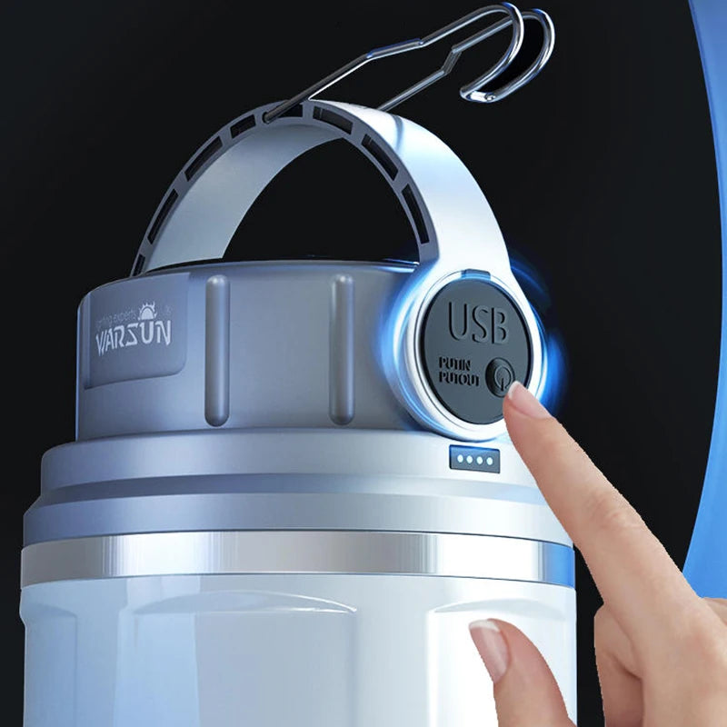 Warsun Outdoor 1100 lúmens LED de longa duração, potente lâmpada solar recarregável para acampamento com esportes ao ar livre
