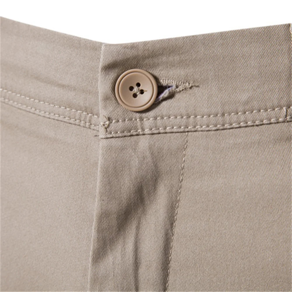 Calças masculinas casuais de algodão AIOPESON, cor sólida, slim fit, novas calças masculinas, primavera outono, calças clássicas de negócios de alta qualidade para homens