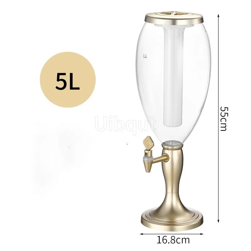 Canhão de vinho de cabeça dupla 1,5L 3L canhão de cerveja de pressão comercial máquina de cerveja luminosa torre de vinho bar ktv barril de cerveja de pressão 5L