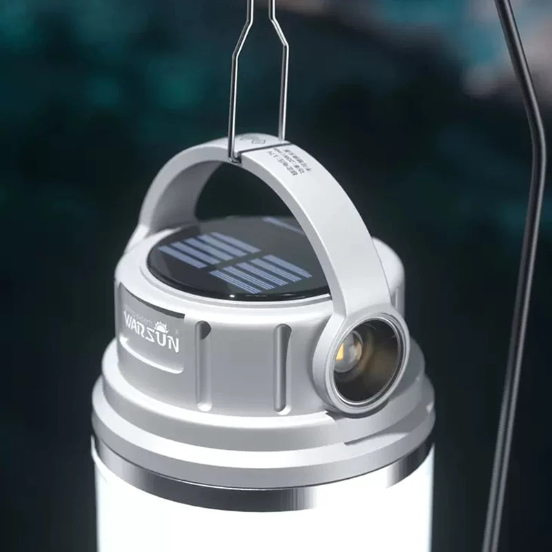 Warsun Outdoor 1100 lúmens LED de longa duração, potente lâmpada solar recarregável para acampamento com esportes ao ar livre
