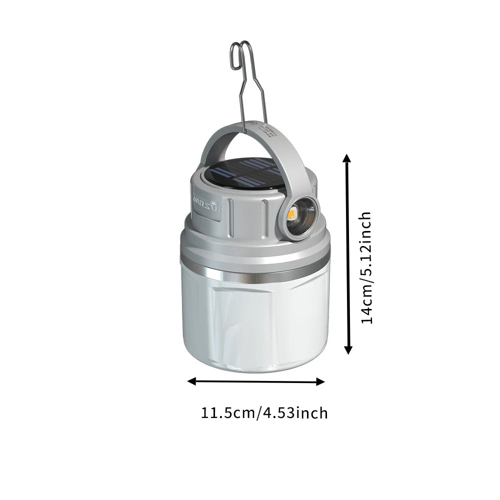 Warsun Outdoor 1100 lúmens LED de longa duração, potente lâmpada solar recarregável para acampamento com esportes ao ar livre