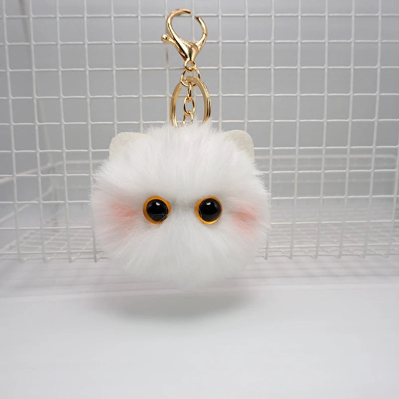 Chaveiro de pelúcia fofo de gato