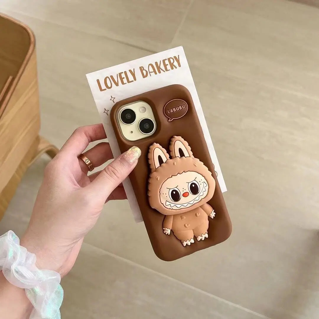 Capa de celular com estampa de boneca monstruosa fofa para iPhone 11 12 13 14 15 16 Pro Max