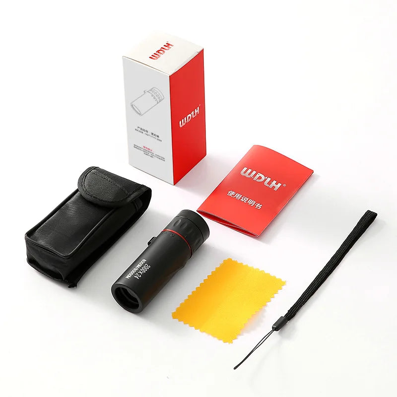 Telescópio monocular HD 2000x24, mini telescópio portátil com zoom para áreas externas, telescópio para viagem, caminhada, acampamento, observação de pássaros