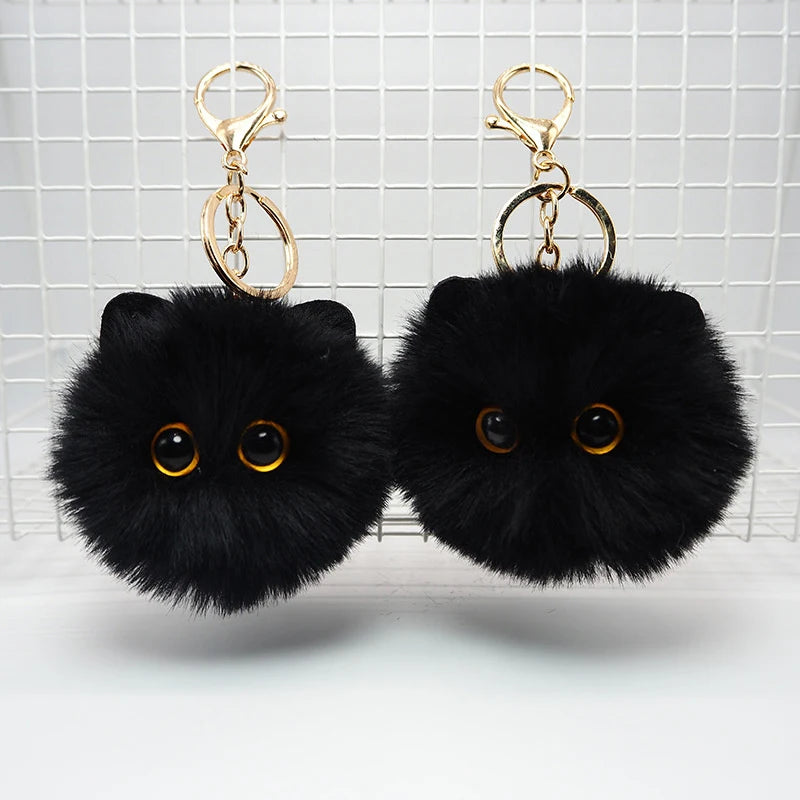Chaveiro de pelúcia fofo de gato
