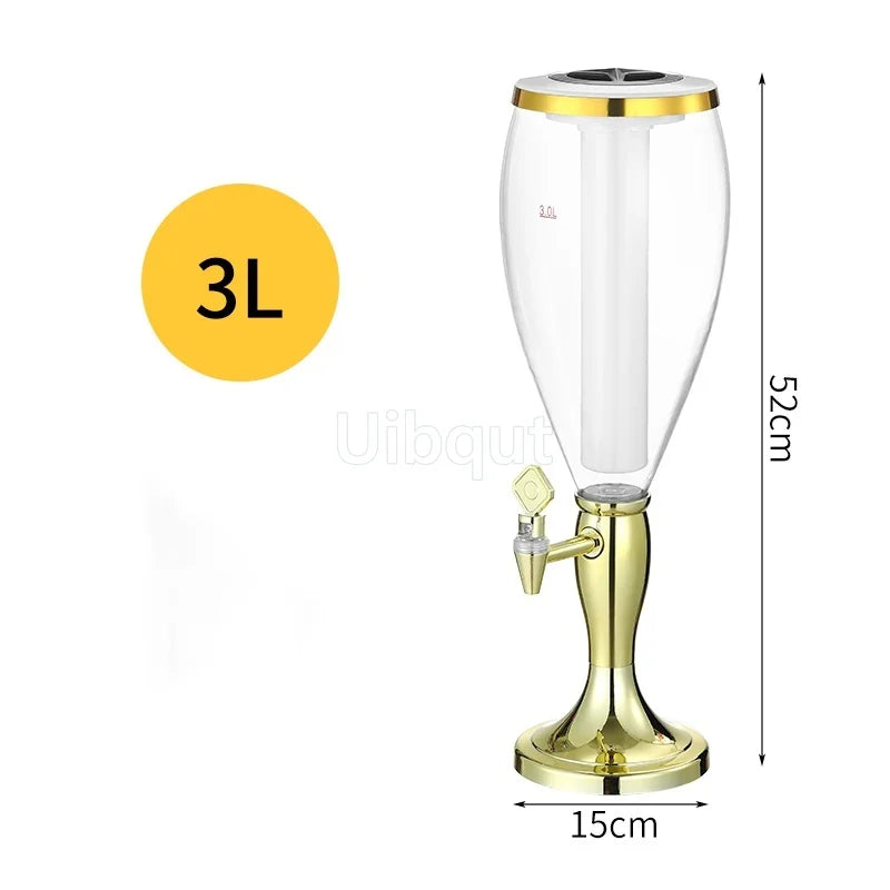 Canhão de vinho de cabeça dupla 1,5L 3L canhão de cerveja de pressão comercial máquina de cerveja luminosa torre de vinho bar ktv barril de cerveja de pressão 5L