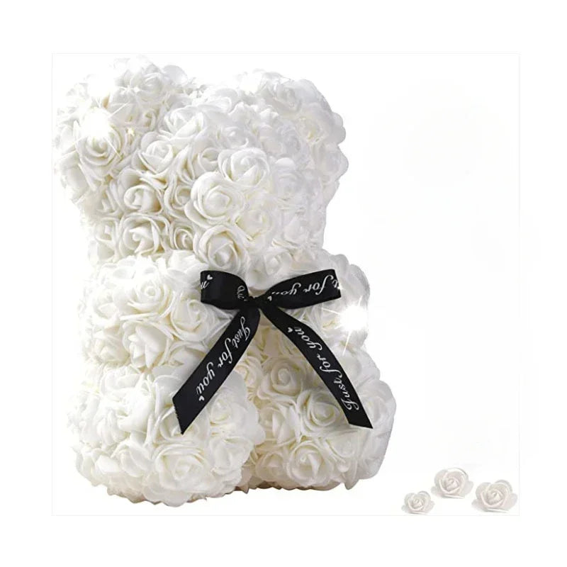 Nova Flor Artificial Eterna Rosa Urso de Pelúcia para Dia das Mães, Aniversário, Dia dos Namorados, Presentes e Decorações de Aniversário