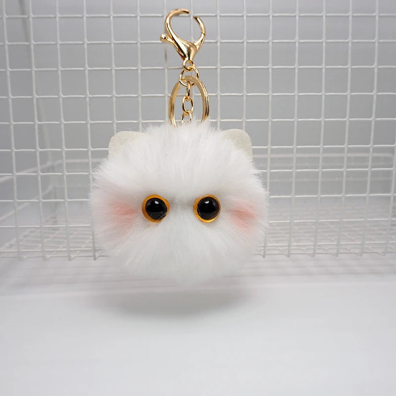 Chaveiro de pelúcia fofo de gato