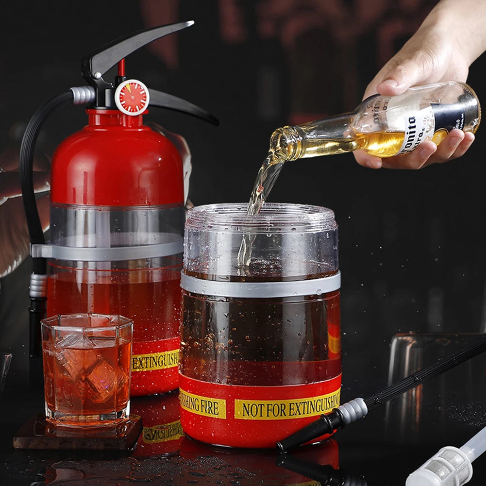 Dispensador de bebidas de vinho de 1,5L, extintor de incêndio, dispensador de cerveja para festa, bebidas, destilados, cerveja para festa, acessório de bar