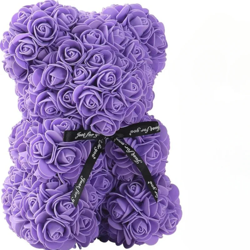 Nova Flor Artificial Eterna Rosa Urso de Pelúcia para Dia das Mães, Aniversário, Dia dos Namorados, Presentes e Decorações de Aniversário