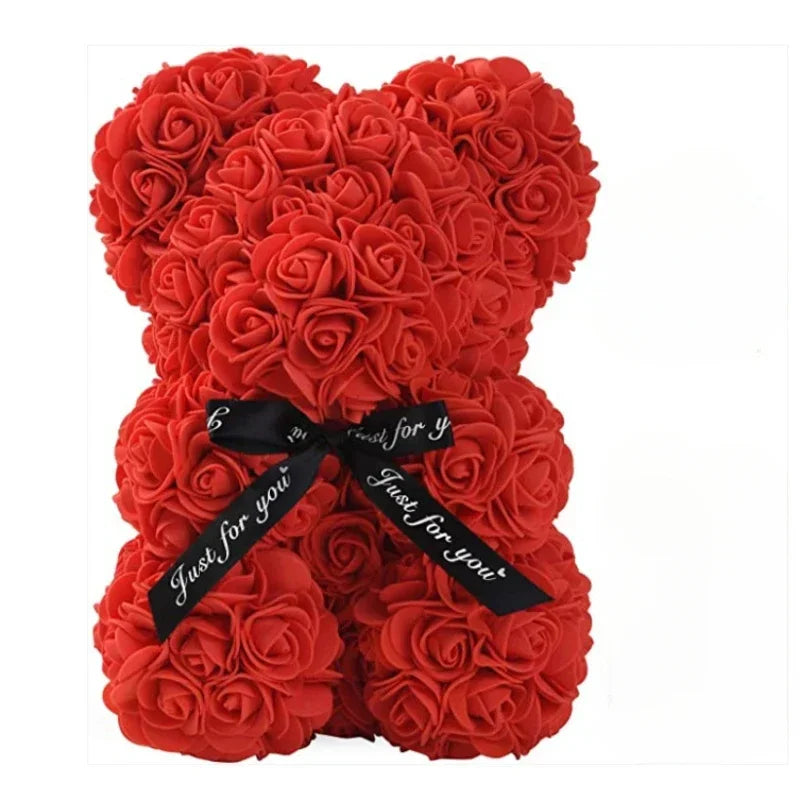 Nova Flor Artificial Eterna Rosa Urso de Pelúcia para Dia das Mães, Aniversário, Dia dos Namorados, Presentes e Decorações de Aniversário